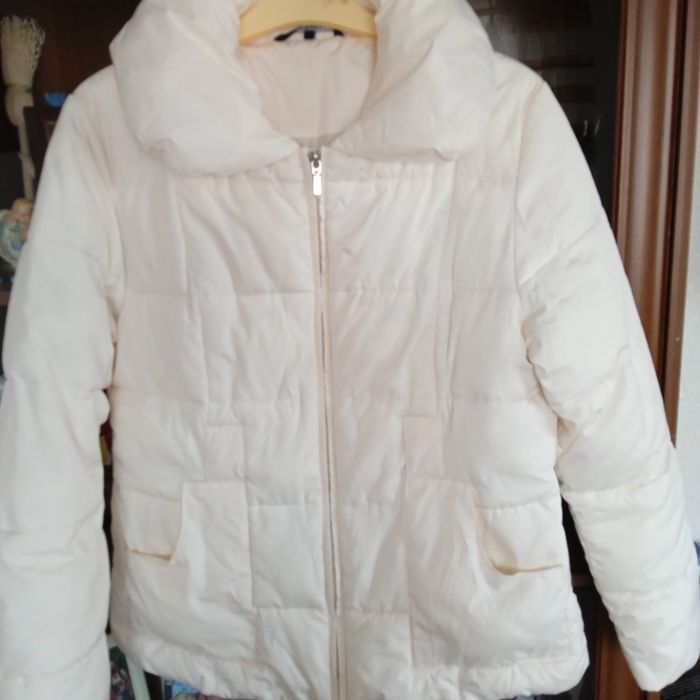 Lekka ocieplana kremowa kurtka r 14/XL stan bardzo dobry