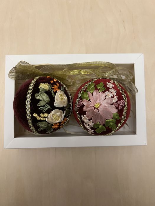 Бархатні новорічні ялинкові прикраси. Набір.