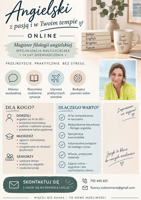 Angielski online – E8, matura, dorośli i seniorzy