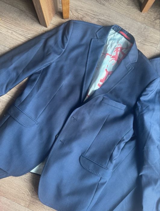 Granatowy niebieski męski garnitur Vistula