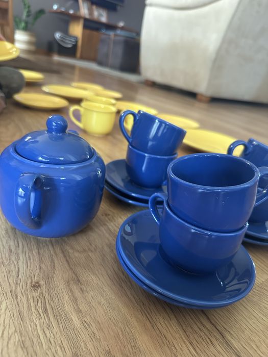 Serviços de chá e café Vista Alegre - Porcelana Azul e Amarela