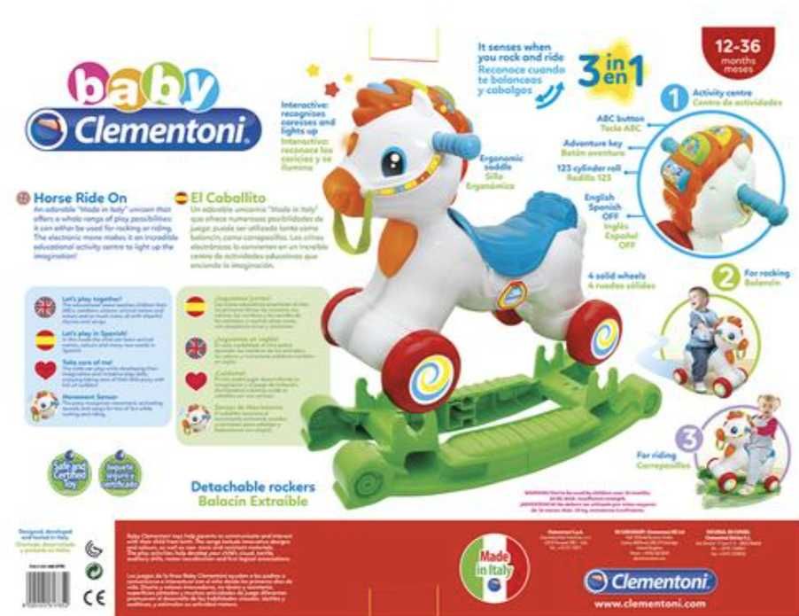 Cavalinho balancé, andador e centro de actividades Português e Inglês