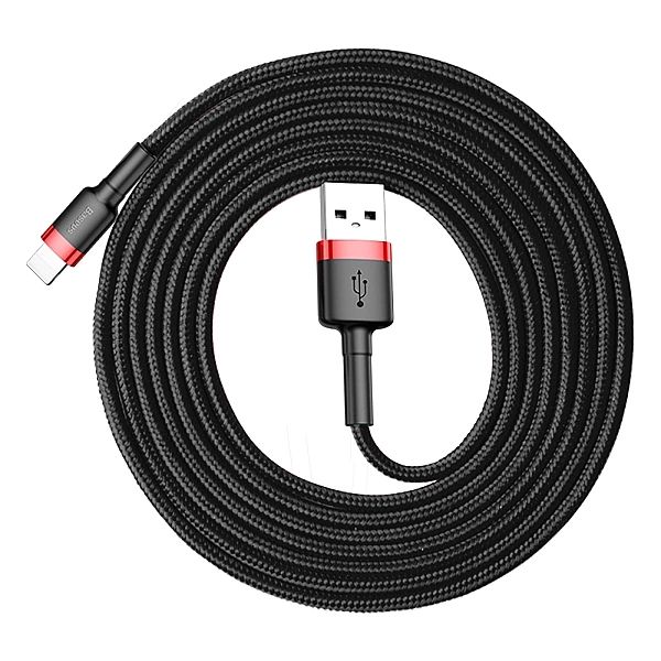 Kabel Baseus Cafule USB-A / Lightning 1.5A QC 3.0/2 m - czarno-czerwon