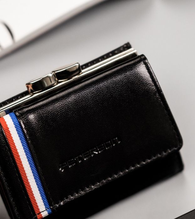 mały, skórzany portfel damski z systemem rfid protect - peterson