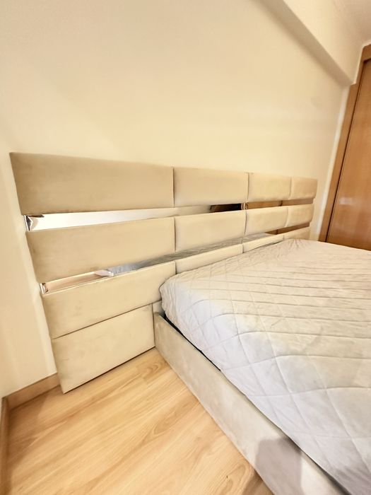Cama cabeceira creme ( sem colchao) estrado elevatorio