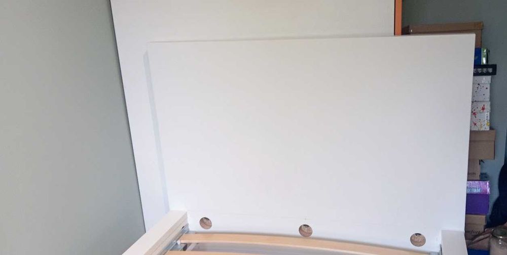 90x200 cm, Estrutura de cama MALM com Estrado de ripas LÖNSET e 2 Gavetões adaptados