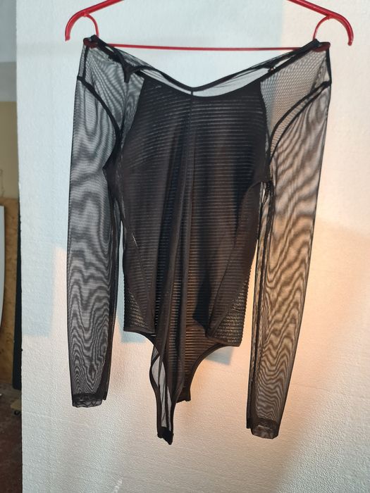 Body senhora preto com transparência