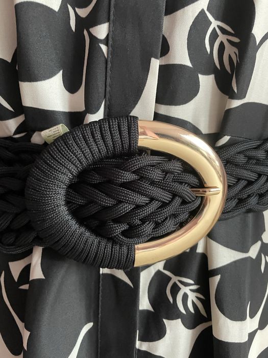 Pleciony czarny pasek ALEX MAX  do r. 46