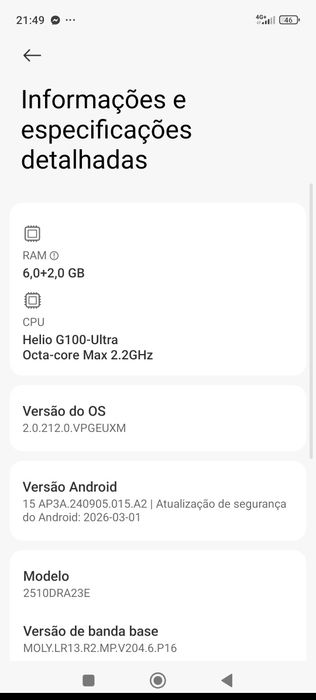 Xiaomi note 15 4g 128