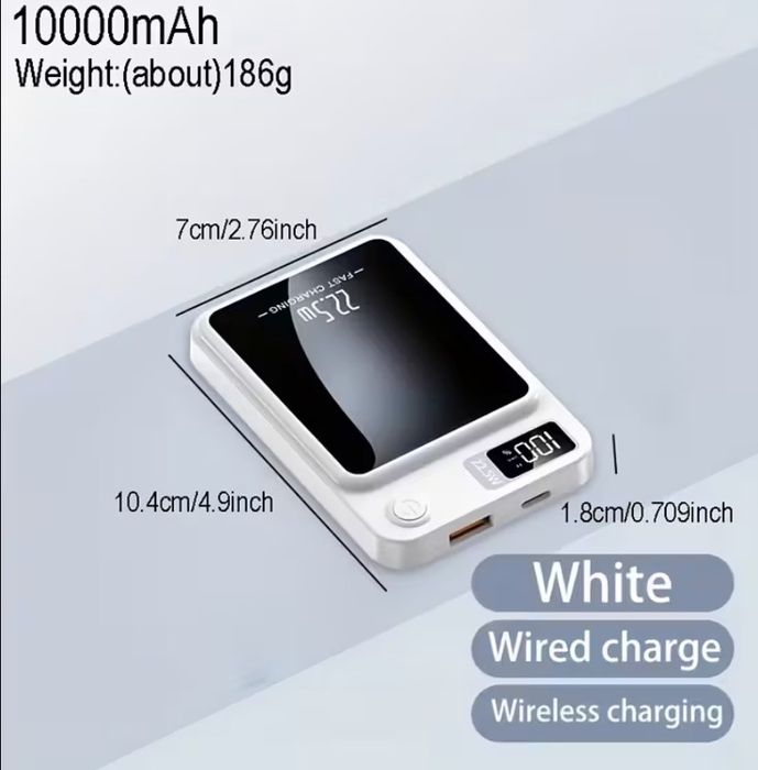 Павербанк на 10000mAh з беспровідною зарядкою