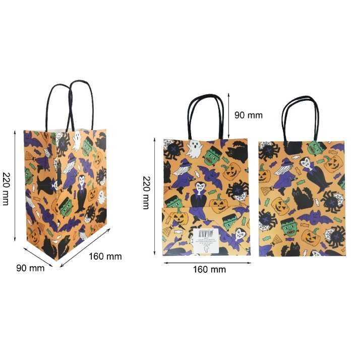 Torba prezentowa Halloween - 16 x 22 x 9 cm 5 sztuk