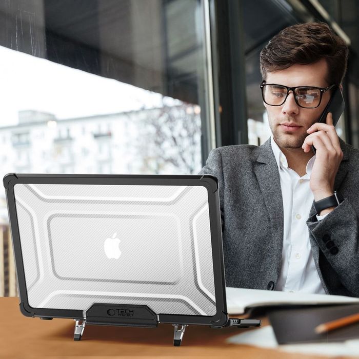 TECH-PROTECT SMARTSHELL PRO MACBOOK AIR 13 M2 / M3 / M4 / 2023-2025 BLACK/CLEAR