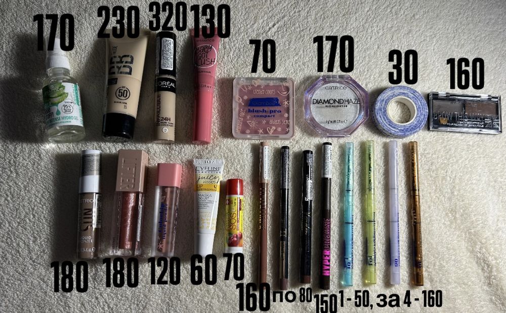 Косметика Maybelline,L’Oreal,Eveline,Glambee,Essence,Catrice,Rimmel