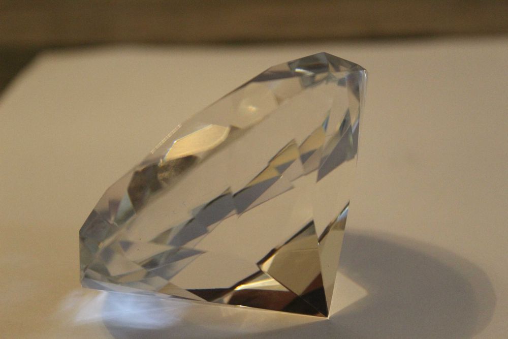 Diamante de vidro, peso de papel, decoração sofisticada
