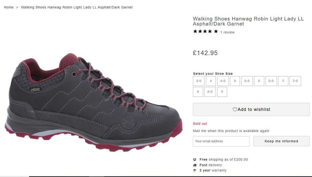 Трекінгові кросівки черевики Hanwag GTX 39.5 р Оригінал