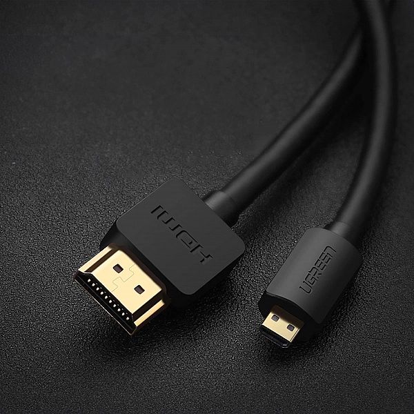 Kabel Ugreen HD127 micro HDMI - HDMI 2.0/4K 60Hz 2 m - czarny