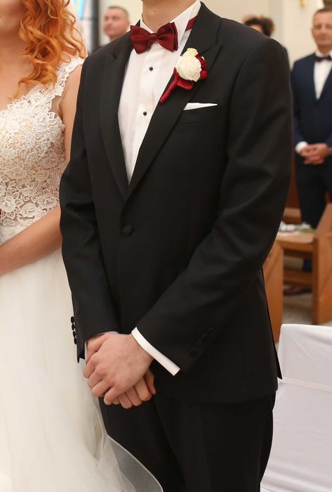 Garnitur smokingowy ślubny i koszula Lancerto, wzrost 182