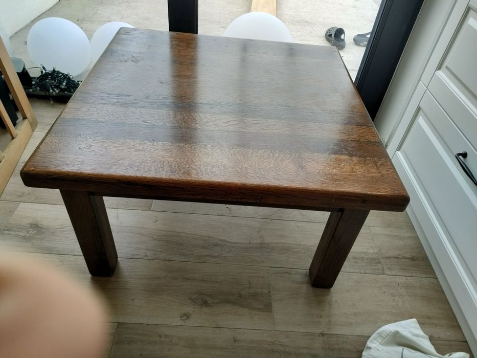 Stolik kawowy, ława dębowa. Lite drewno. Tanio