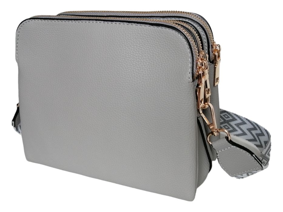 Klasyczna Torebka Damska Listonoszka Na Ramię - Szara