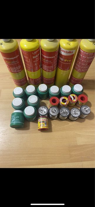Припой для пайки міддю,флюс,газові балони MAPP
