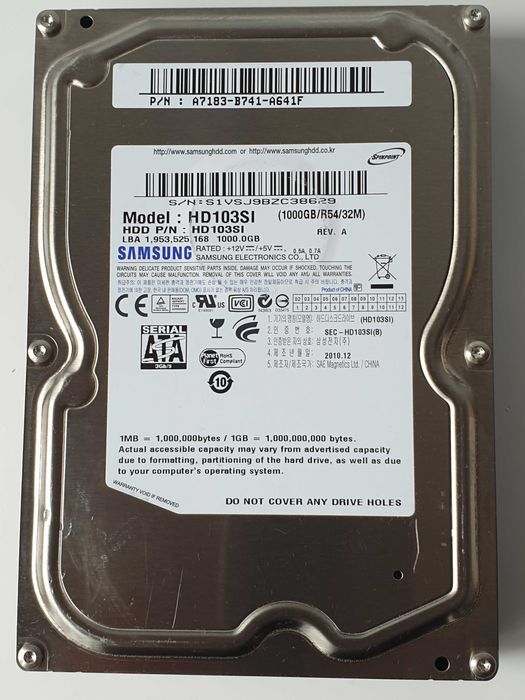 Жорсткий диск 1TB HDD  3"5 SAMSUNG HD103SI  1000,2 GB