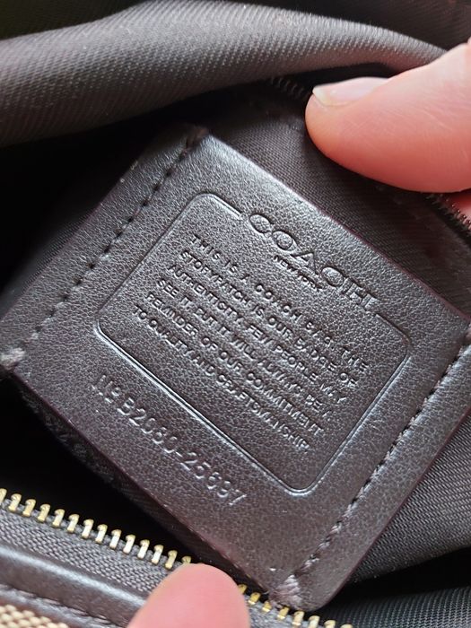 Torebka Coach New York brązowa beżowa z logo