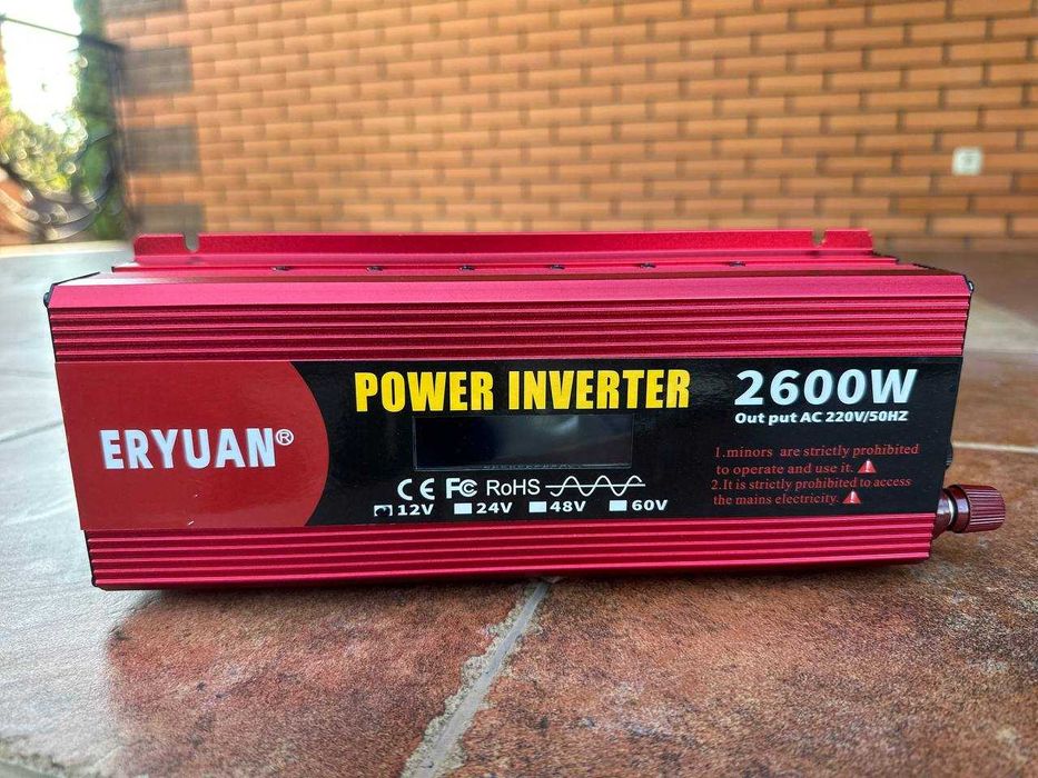Инвертор Інвертор Перетворювач 2600 Вт(чистый синус) Для котлів, нас.