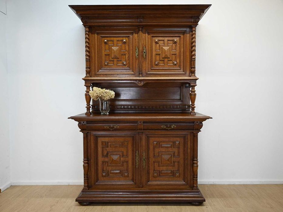 rustykalny francuski wysoki kredens rozbieralny 112201