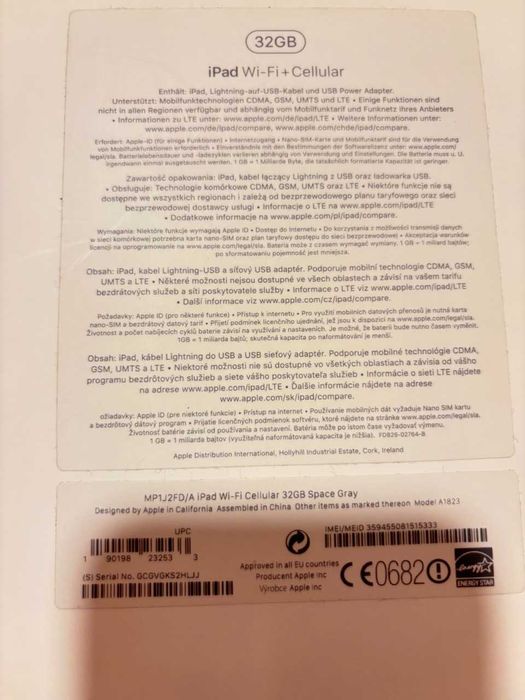 iPad 5gen wifi plus cellular