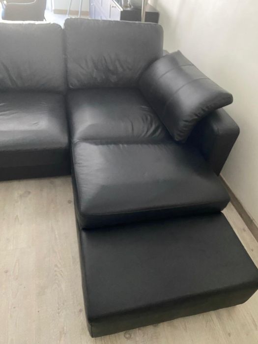 Sofá chaise long preto