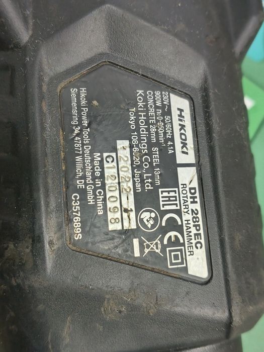 Hikoki młotowiertarka SDS plus, bezszczotkowy dh28pec, i młot szczotkowy SDS max h 41mb2.