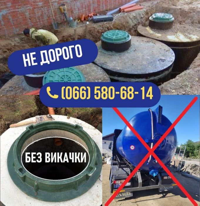Септик під ключ | Копка та підключення каналізації М400, 5,7.5,20 м3