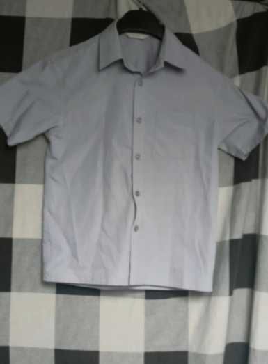 Jasnoszara koszula z krótkim rękawkiem