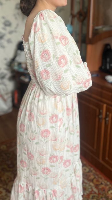 Муслінова сукня з натуральної бавовни розмір універсальний від хсдо2хл