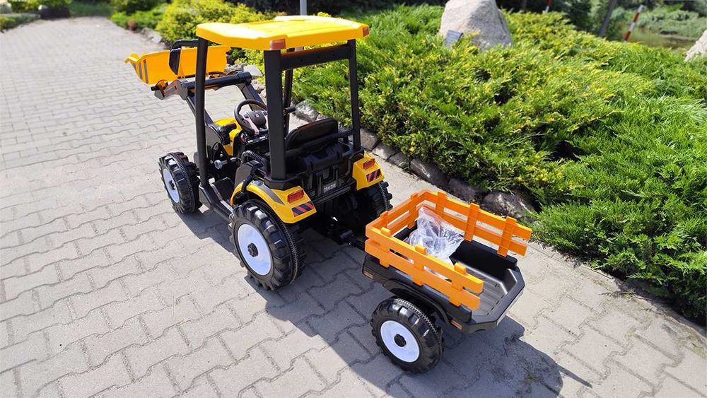 Ogromny Traktor Na Akumulator Dla Dziecka 24V + Przyczepka + Łyżka