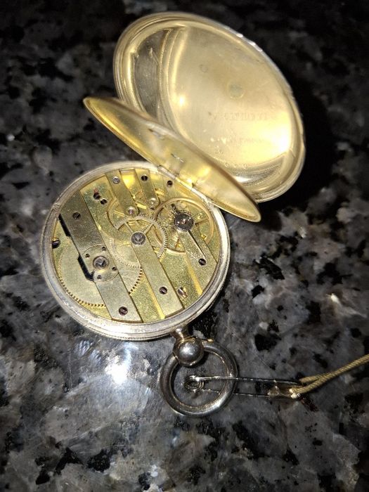 Relógio bolso cilindro prata