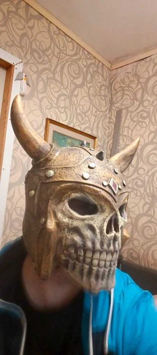 Латексная латекс маска воин скелет череп в шлеме герои