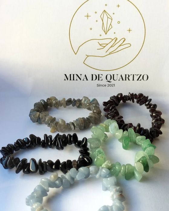 Pulseiras elásticas de pedras naturais