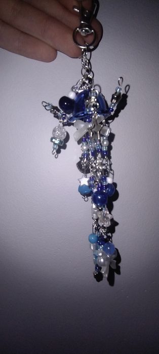 Brelok meduza niebieska handmade