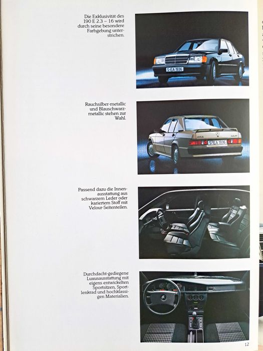Mercedes Program 1985 / W201 W123 W124 W126 C126 R107 W460 / prospekt