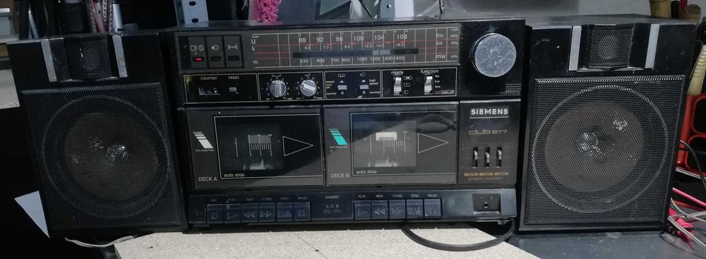 Aparelhagem portátil anos 80 Boombox Siemens Club 877