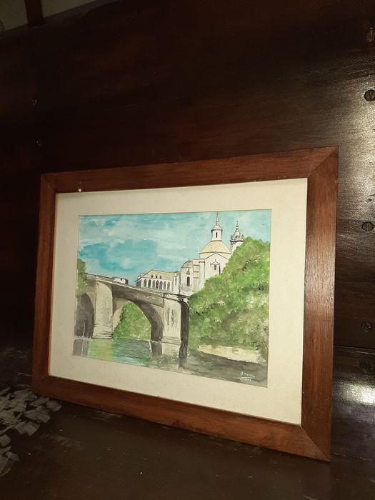 Aguarela Original da Ponte  De S. Gonçalo  em Amarante