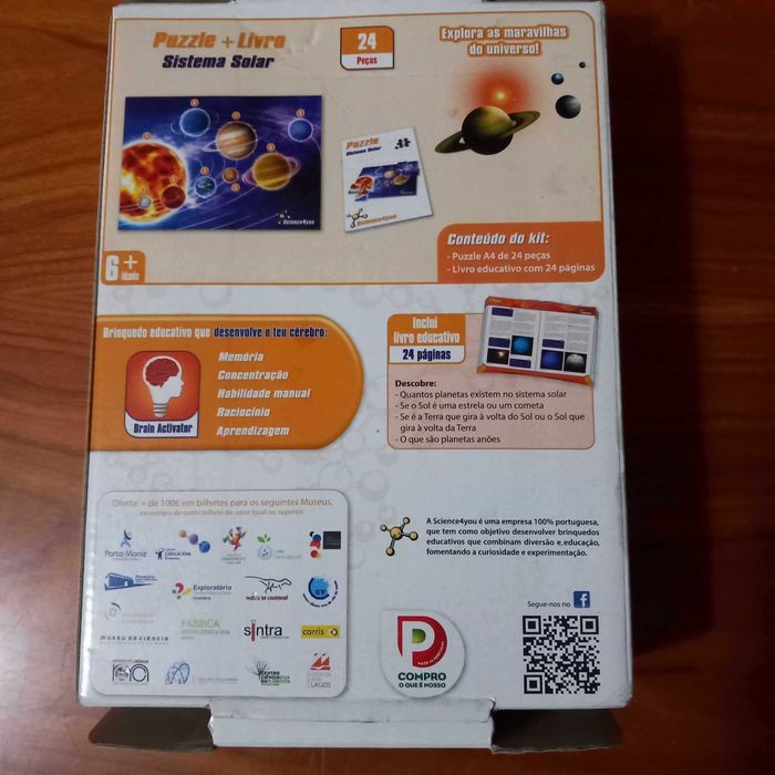 Puzzle + Livro Sistema Solar Science4you + 100 euros bilhetes museus