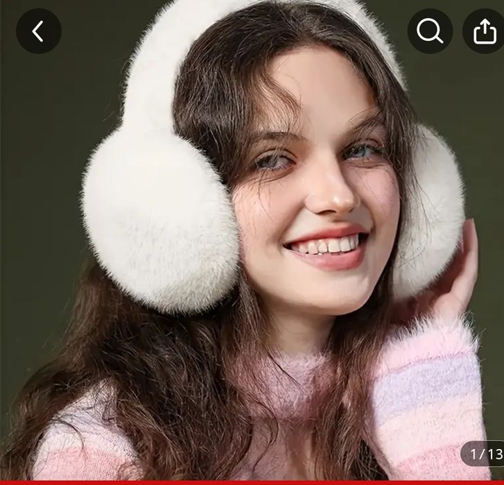 Пухнасті навушники для жінок різного кольору