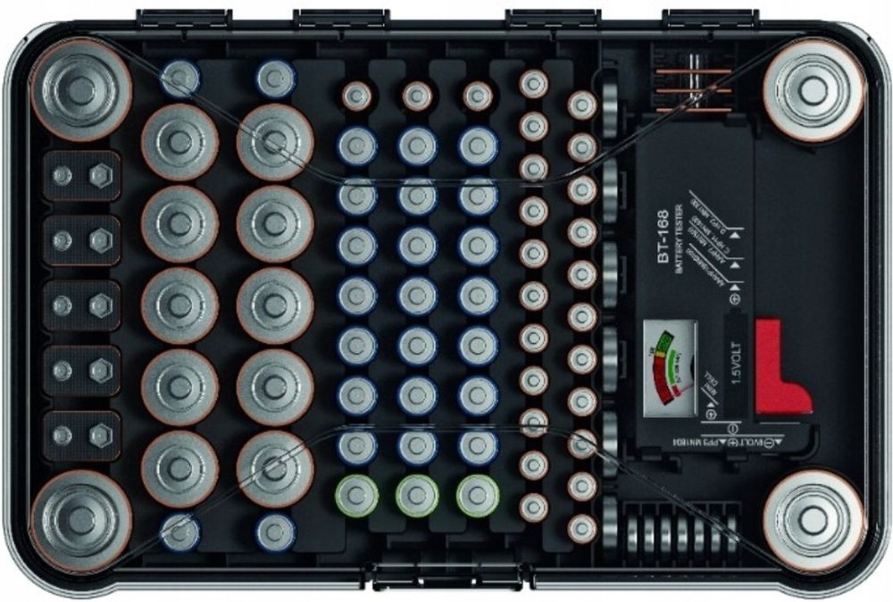 Kistenberg organizer pudełko na baterie + tester baterii
