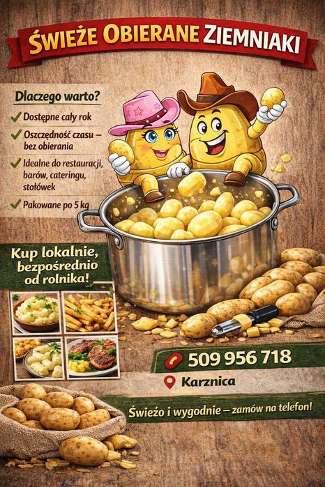 Ziemniak obrany pakowany próżniowo