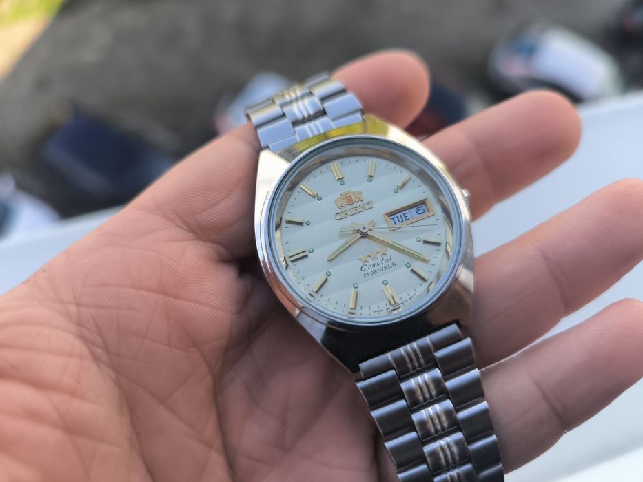 Piękny perłowy kolor zegarek orient crystal ni seiko tissot citizen