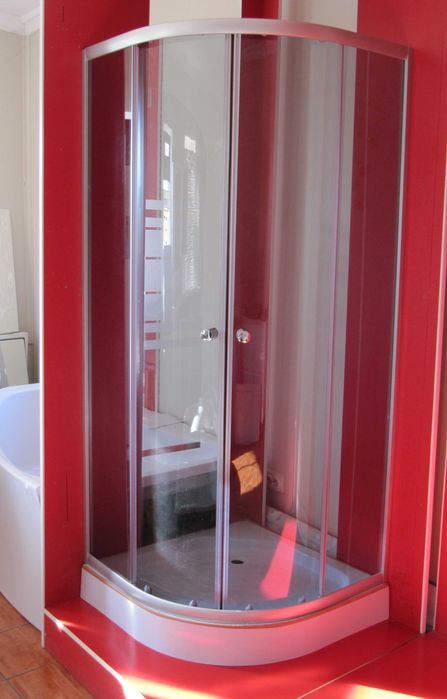 Душова кабіна 90х90см скло сіре з низьким піддоном