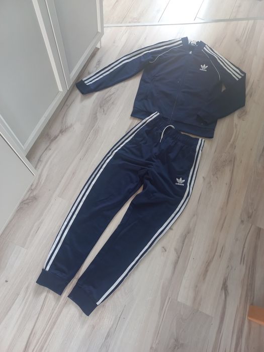 Granatowy dres adidas 3-stripes junior 158