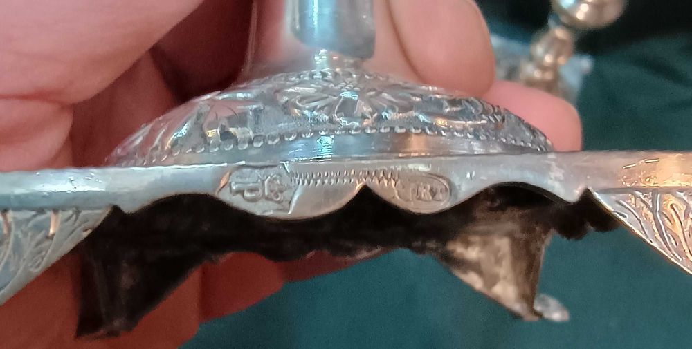 Par Castiçais Prata Relógio Omega De Ville
